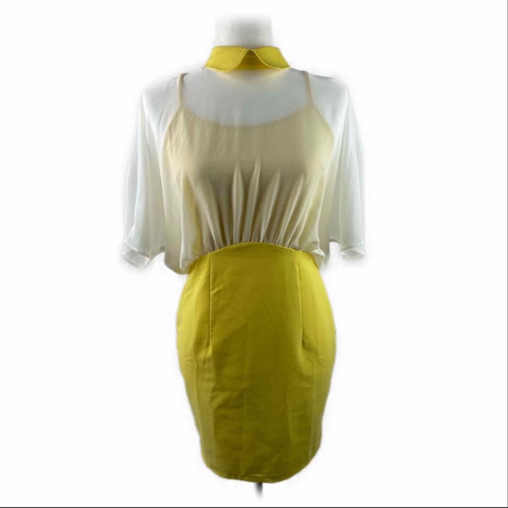 Global Vasion Chiffon Bodycon Midi Pencil Dress Sm